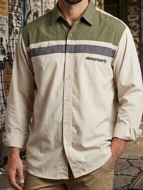 Y2K Vintage Rocawear State Property Long Sleeve Colorblock Button Work Shirt